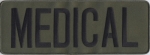 MEDICAL Black on OD Green Back Panel Patch 11" X 4"